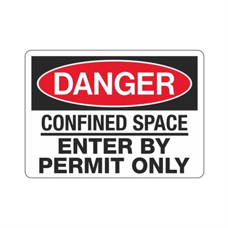 Danger Confined Space Enter By Permit Only Sign